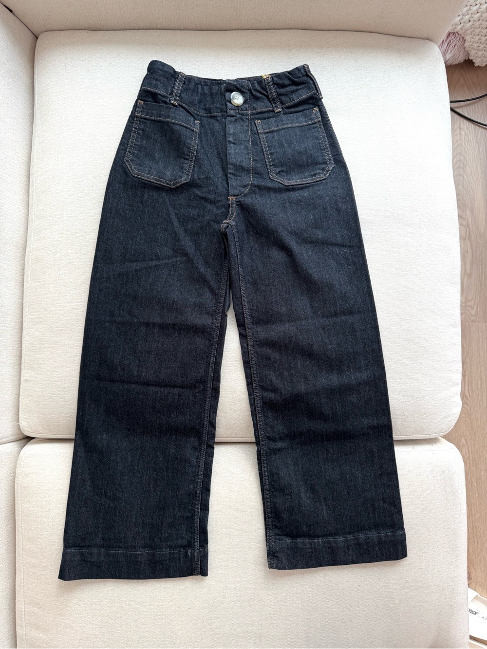 Anthropologie Colette Crop Wide-Leg Jeans — Dark Denim (24P, fits like 25P)
